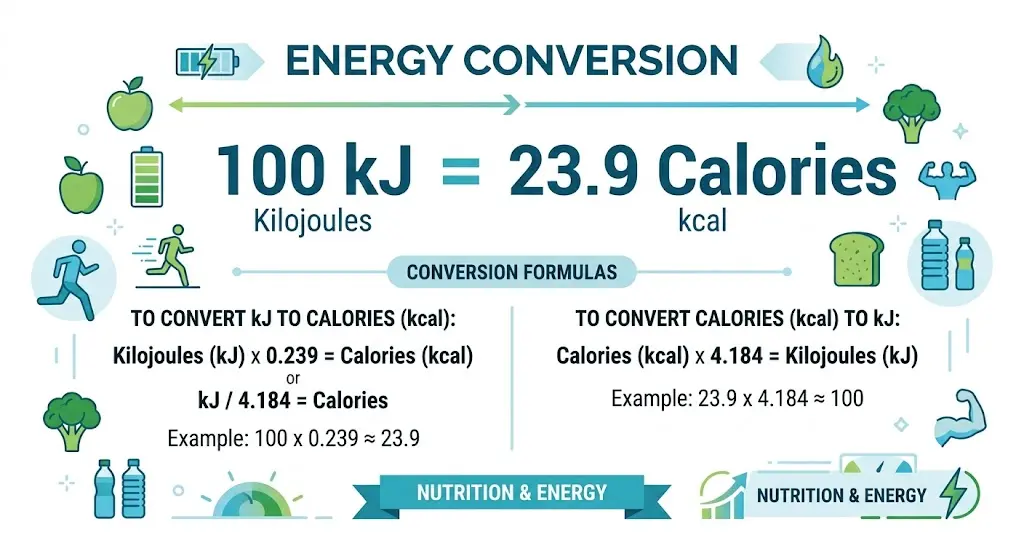 100 kJ to Calories